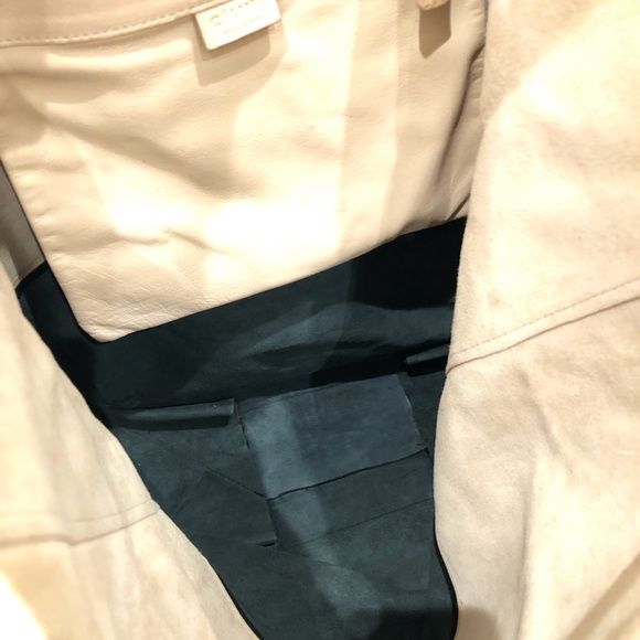 CELINE Lambskin Vertical Bi-Cabas Beige Black tote bag - Picture 13 of 14